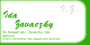 ida zavaczky business card